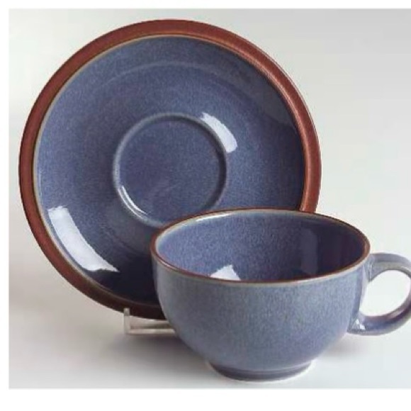 Cup and Saucer Sets, Denby England Blue Juice Berry 3 sets, six pieces. - Picture 3 of 10